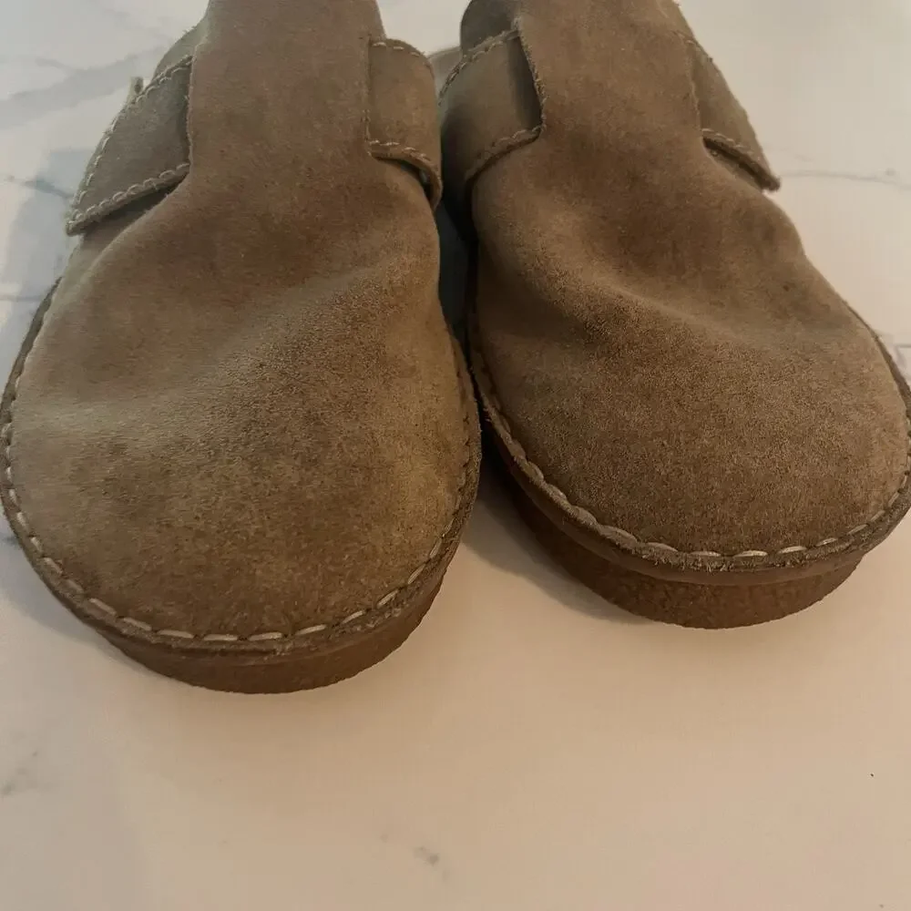 Clarks Originals Mens Mule Beige Tan Suede Casual Shoes Size 10 Comfort